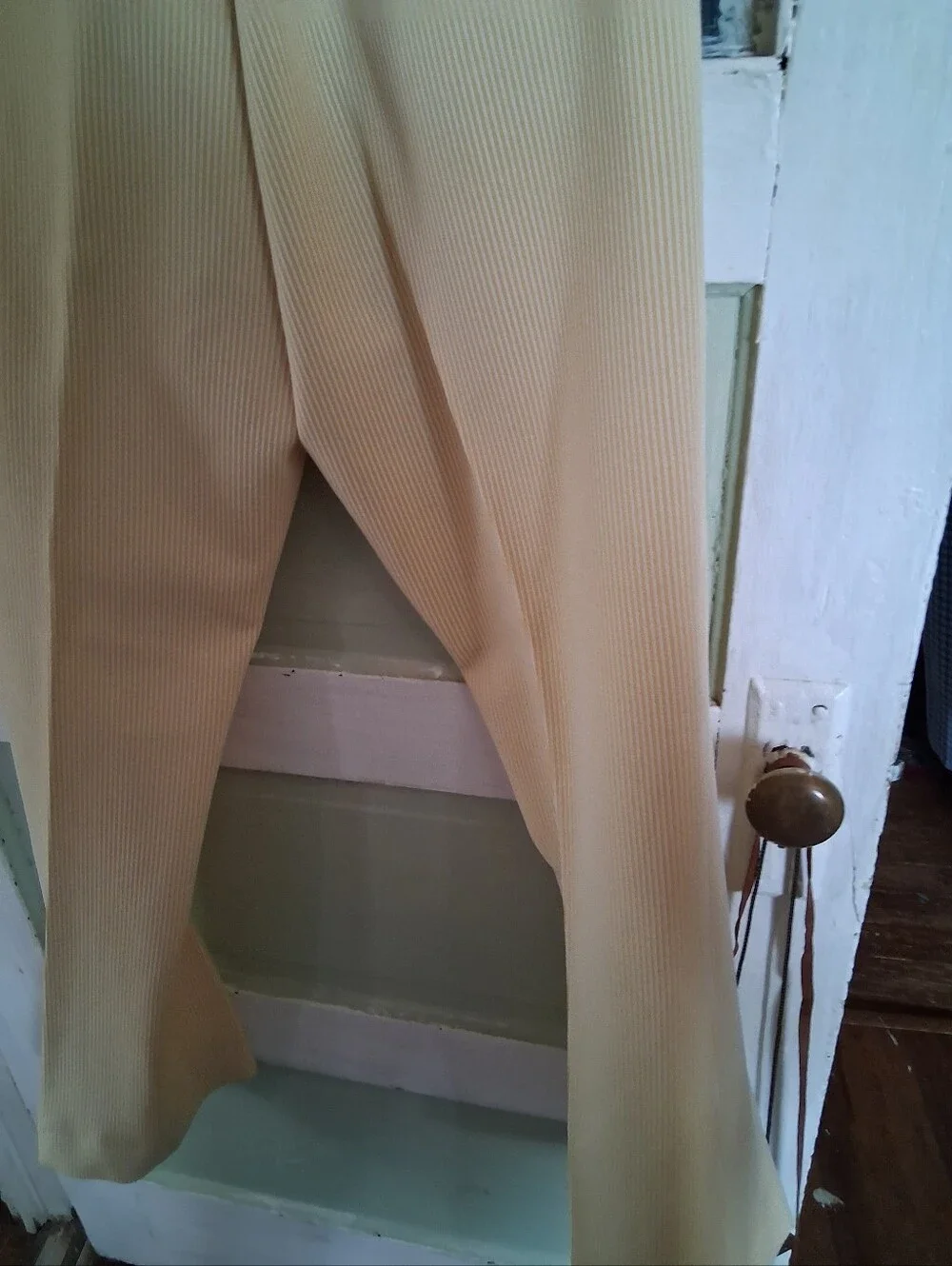 Men's Cream Corduroy Pants - Classic Straight Fit Vintage Item